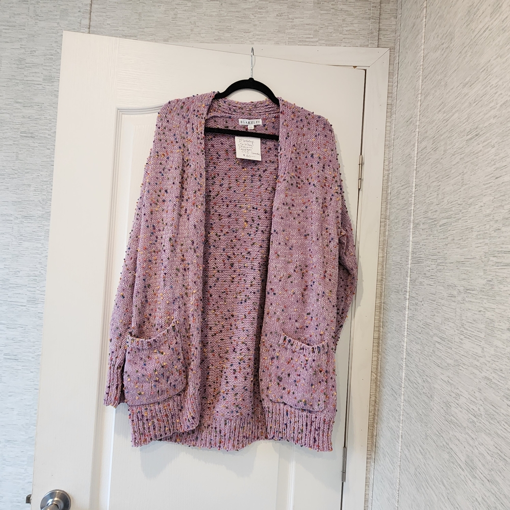 Blakeley Designs Lavender Cardigan Sweater One Size Bnwt